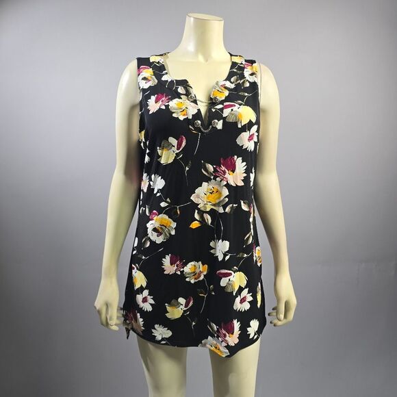 White House Black Market Floral Print Top R3 - Picture 1 of 5